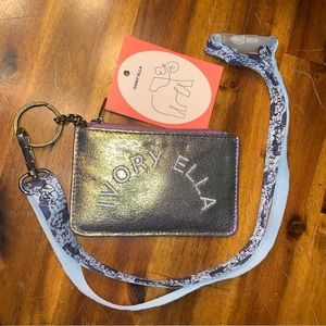 🐘 Ivory Ella metallic ombré zip coin purse wallet lanyard